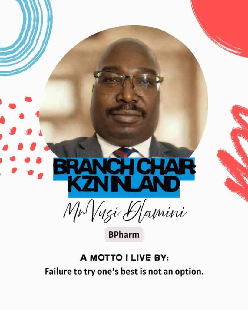 Branch Chair KZN Land Mr. Nusi Dlamini - South African Association of Hospital Immunologists (SAAHIP) leadership profile.